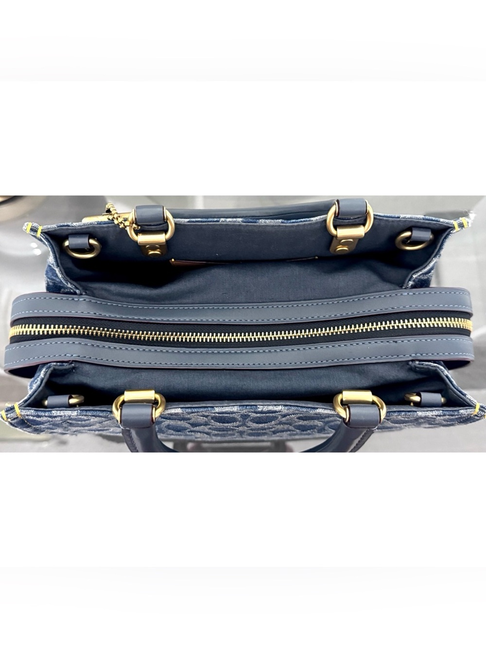 COACH‎ Rogue Bag 25 In Signature Denim, BRASS/ BLUE - Picture 6 of 9